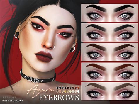 The Sims 4 Cc — Pralinesims Arched Eyebrows In 18 Colors