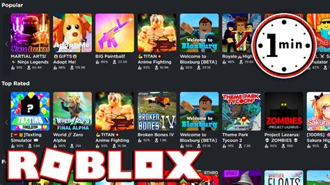 Playing Every Roblox Game For 1 Minute Youtube
