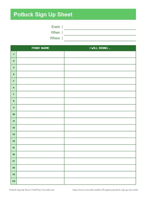 23 Thanksgiving Potluck Sign Up Sheet Printable Doctemplates