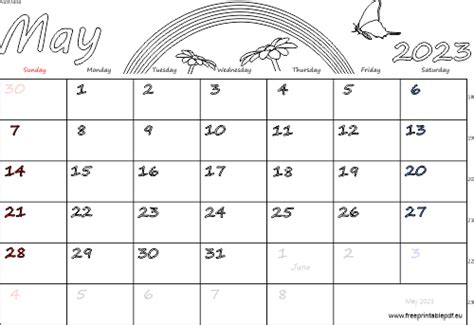 May 2023 Australia Calendar Free Printable Pdf