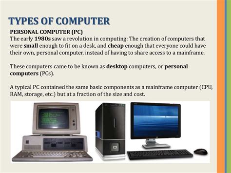 Types And Components Of Computers