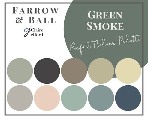 Green Smoke By Farrow And Ball Interior Paint Color Palette Etsy Ireland