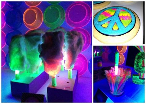 Geburtstagsfeier Neon Uv Fluoreszierende Deko Und Make Up Unter Uv