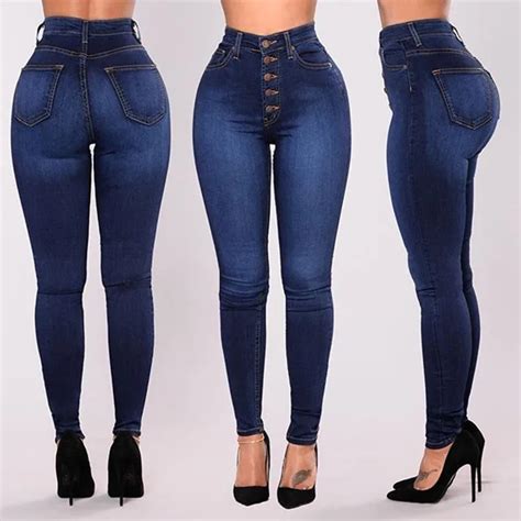 jeans for women high waist push up jeans high elastic plus size stretch ladies mom jeans female