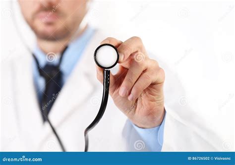 Doctor With A Stethoscope In The Hand Stock Photo Image Of Instrument