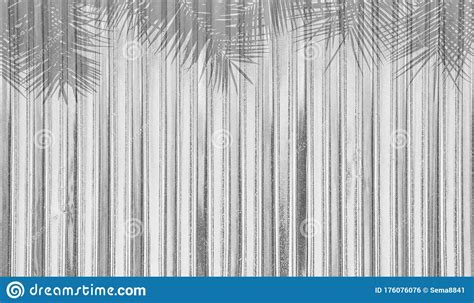 Palm Leaf Shadow On The Metal Sheet Roof Texture Stock Photo Image Of