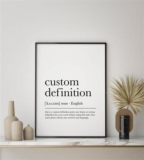 Custom Definition Print Dictionary Artwork Custom Word Print Word