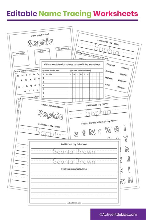 Free Editable Name Tracing Worksheet 5 Day Made By Teachers