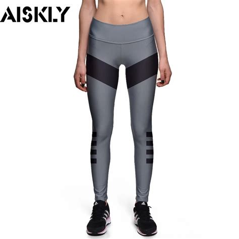 Aiskly Hot 2016 Fashion Women Work Out Leggings Solid Color Patchwork Print Fitness Sexy Spandex