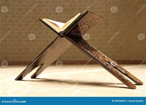 Quran On A Wooden Stand In Mosque Stock Image Image Of Prayer Islam