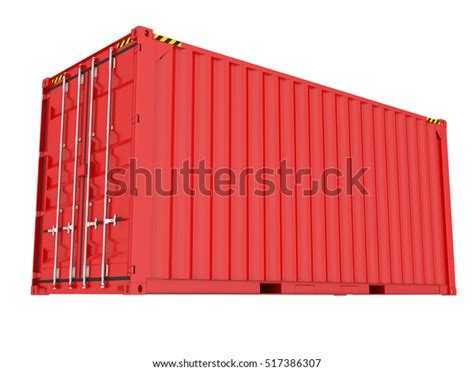 3d Rendering Red Shipping Container Isolated Stock Illustration 517386307