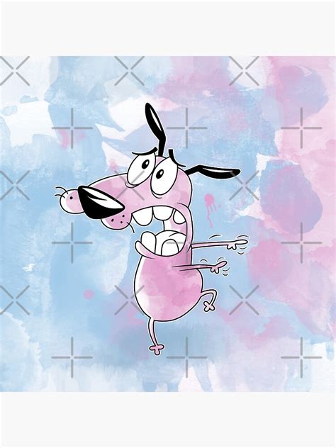 Courage The Cowardly Dog Watercolor Throw Pillow By