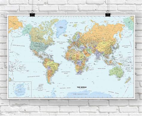 Huge World Map For Wall New York Map Poster