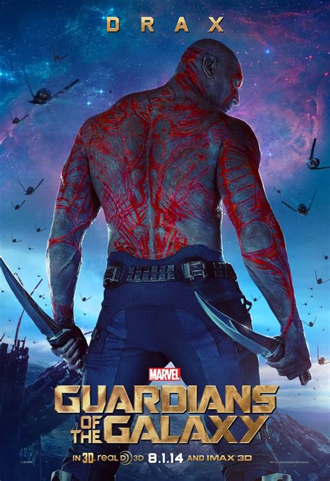 Dave Bautista As Drax Guardians Of The Galaxy Posters Popsugar