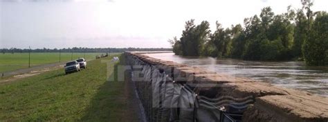 Levee Installed For Flood Protection In Baton Rouge Louisiana Trapbag