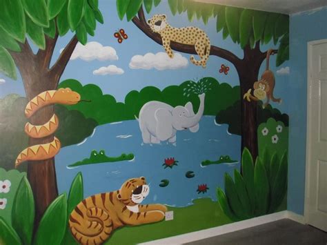 Custom Murals On Twitter Jungle Animals Mural Jungle Mural Animal Mural