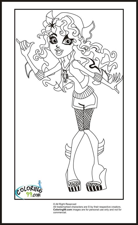 Monster High Lagoona Blue Coloring Pages Team Colors