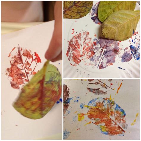 Make Leaf Prints By Dipping Leaves In Paint And Press On Paper Great