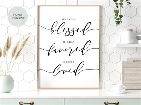 Greatly Blessed Highly Favored Deeply Loved Christian Digital Etsy