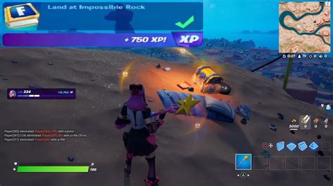 Land At Impossible Rock Fortnite Location Youtube