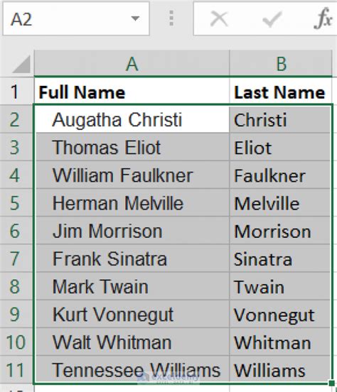 How To Sort By Last Name In Excel 4 Methods Exceldemy