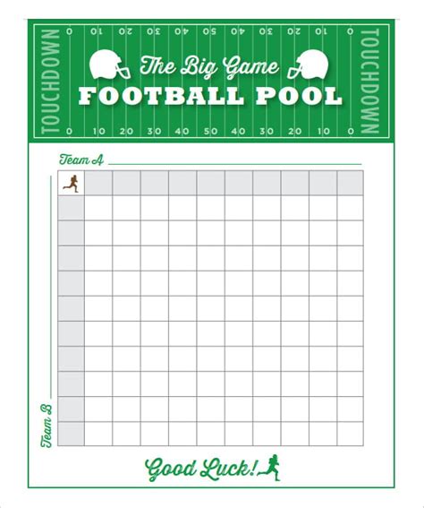 Square Football Pool Template Printable
