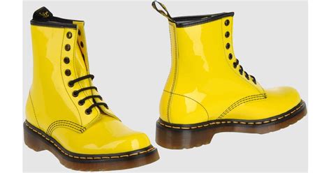 Dr Martens Combat Boots In Yellow Lyst