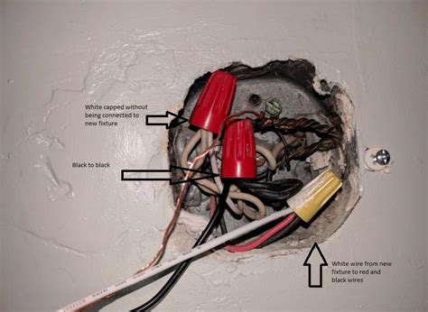 Power comes from the service panel along the black (hot) wire through other outlets, switches, and light fixtures on the circuit and begins its return to the source through the white (neutral) wire attached to this outlet. electrical - New Bathroom Light Fixture Issue - Home Improvement Stack Exchange