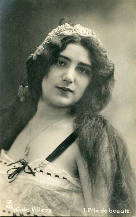 Vintage French Rppc Postcard Actress Carmen De Villers Q041 Girl Posters Sepia Photography