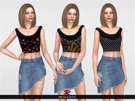 Ruffle Top For Women 01 By Remaron At Tsr Sims 4 Updates