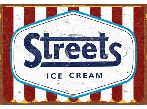 Streets Ice Cream Tin Metal Sign Nostalgia Highway