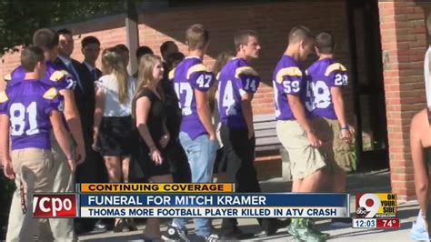 Official twitter page of st. Funeral held for Thomas More football player - YouTube