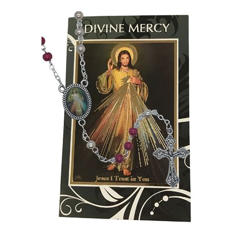 Divine Mercy Chaplet Pamphlet Divine Mercy Prayer Card And Rosary Beads T Set Catholic