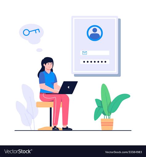 Forgot Password Concept Flat Royalty Free Vector Image