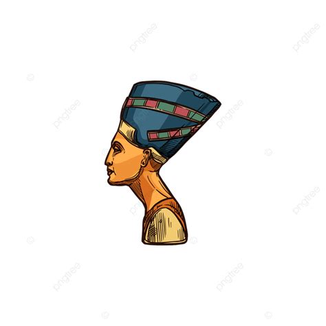 egyptian queen vector design images ancient egyptian queen nefertiti isolated head profile