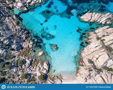 Aerial View Of The Coast Of Cala Coticcio One Of The Most Beautiful