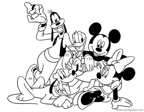 Download more than 100 mickey mouse coloring pages! Mickey Mouse & Friends Coloring Pages (7) | Disneyclips.com