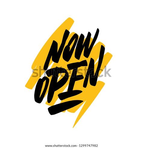 Now Open Banner Vector Lettering Stock Vector Royalty Free 1299747982