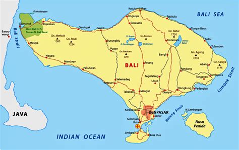 Peta Bali Bali Map Lengkap Sindunesia