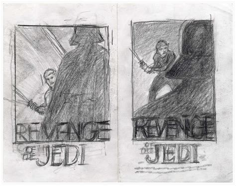 Lot Detail Return Of The Jedi Concept Movie Poster Art By Tom Jung Two Versions