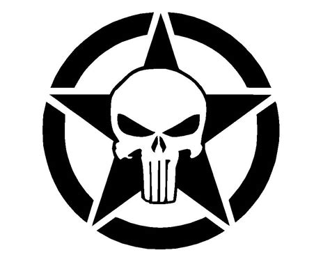 Punisher Army Star Hood Decal Vinyl Sticker Multiple Sizes And Etsy