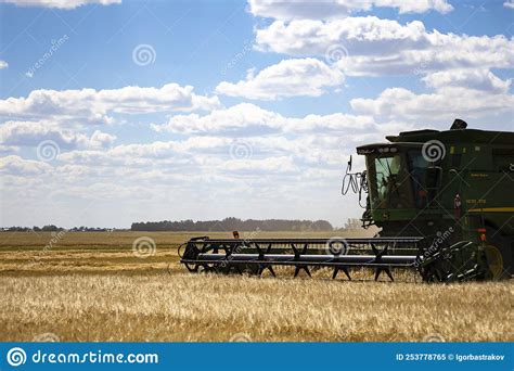 Harvester Machine To Harvest Wheat Field Workingkazakhstan 08052022