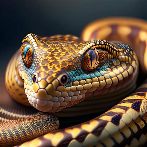 Premium Ai Image 3d Rendering Aesculapian Snake Animal Ai Generative
