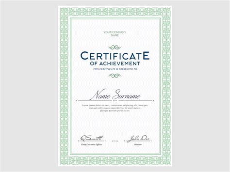 Free Certificates Templates Psd