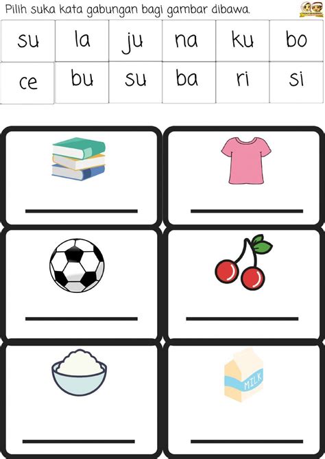Bm Suku Kata Gabungan Interactive Worksheet Preschool Craft