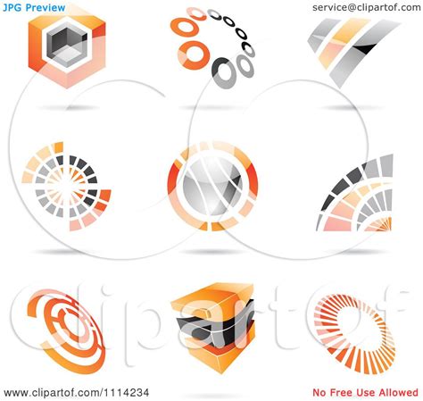 Clipart Abstract 3d Logos With Shadows 3 Royalty Free