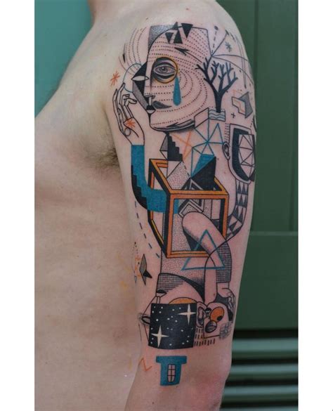 Expanded Eye Tattoo Pale Blue Dot Blue Dot Abstract Tattoo