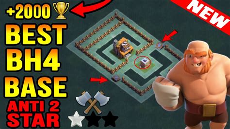 Best Builder Hall 4bh4 Base Anti 2 Star Base Layout Tested Clash Of