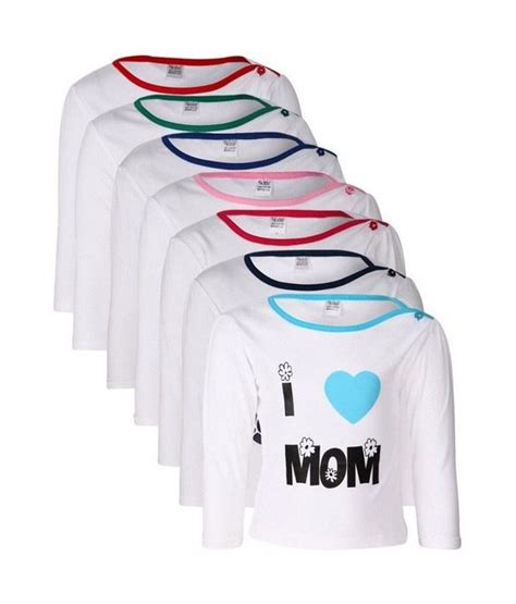 goodway pack of 7 full sleeve mom and dad themed boat neck t shirt for infants buy goodway pack