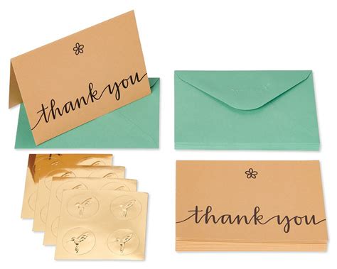 Kraft Boxed Thank You Cards And Envelopes 14 Count Papyrus